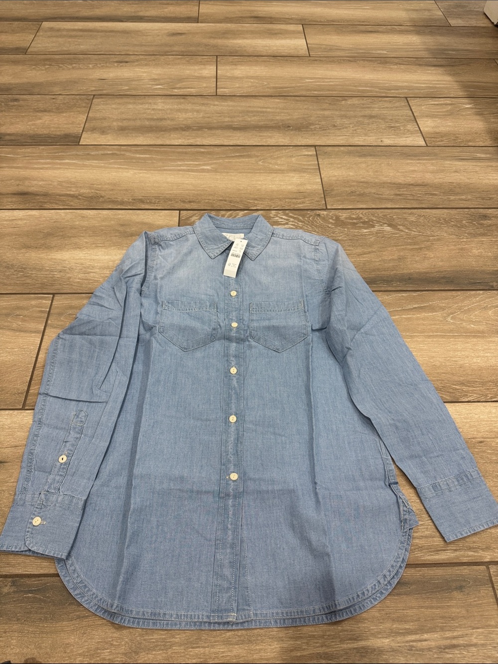J. Crew Light Blue Denim Chambray Button-Down Shirt
